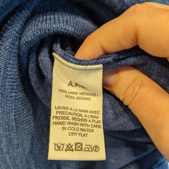 A.p.c. Heathered blue merino wool sweater S BNWT - Picture 7 of 8